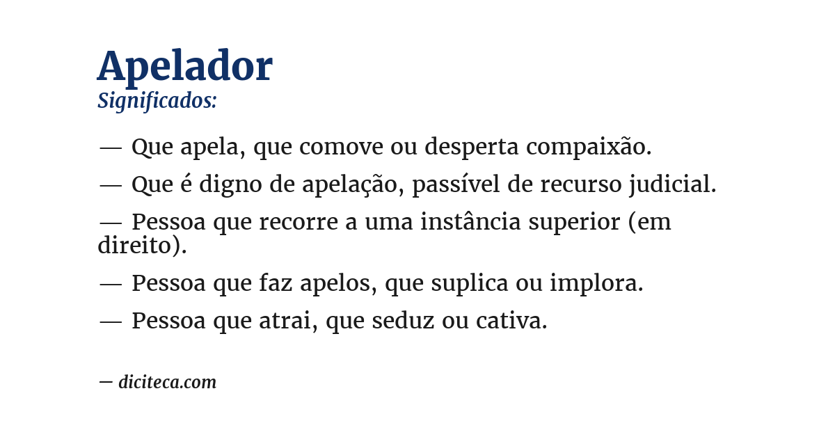 Significado de apelador