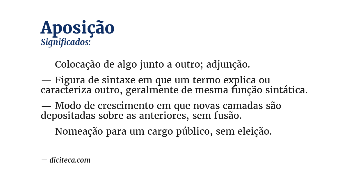 Significado de aposição