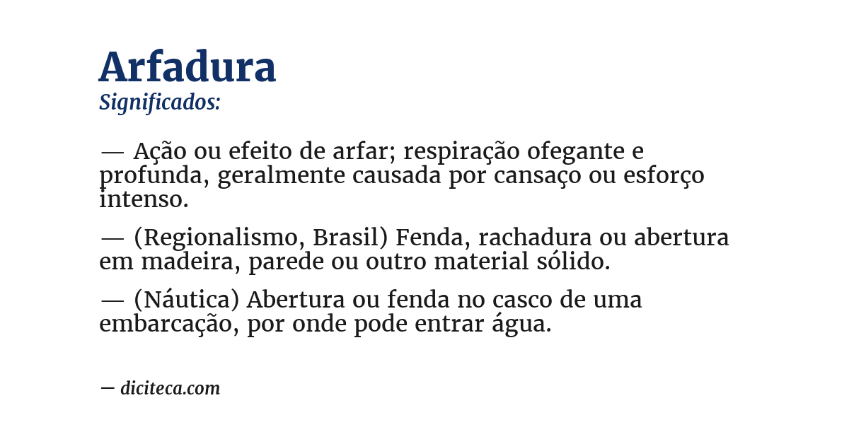 Significado de arfadura