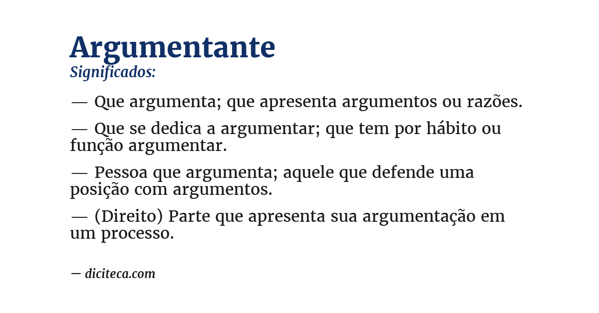 Significado de argumentante