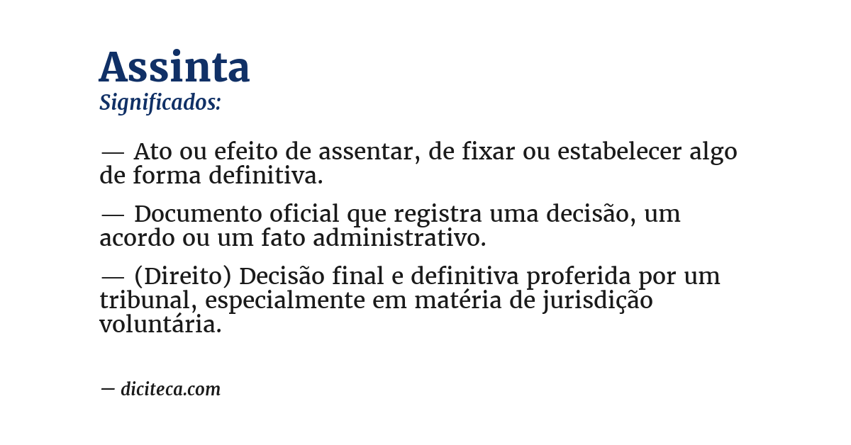 Significado de assinta