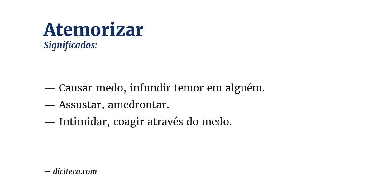 Significado de atemorizar