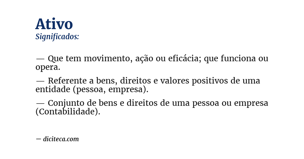 Significado de ativo