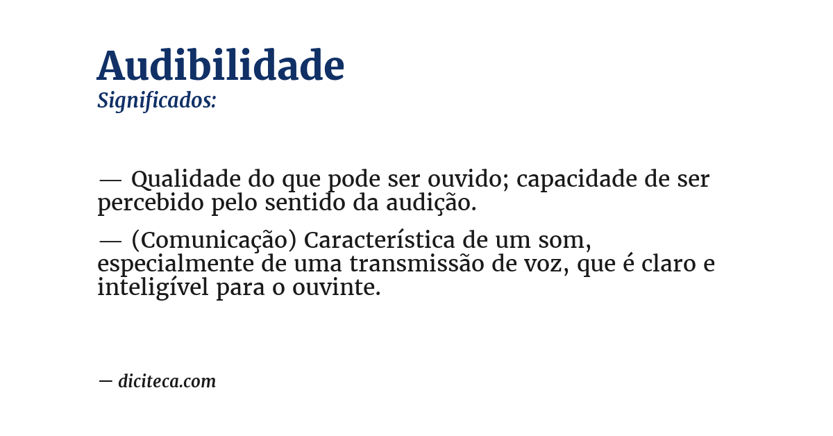 Significado de audibilidade