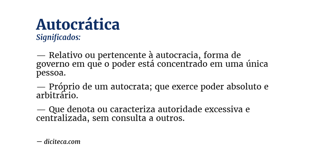 Significado de autocrática