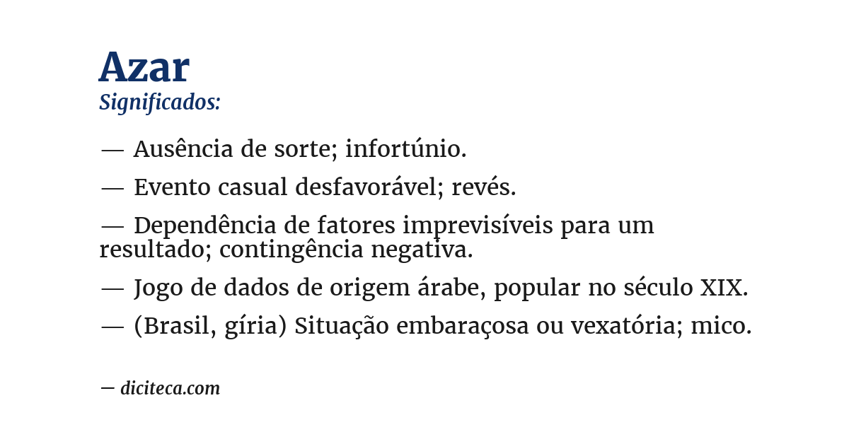 Significado de azar