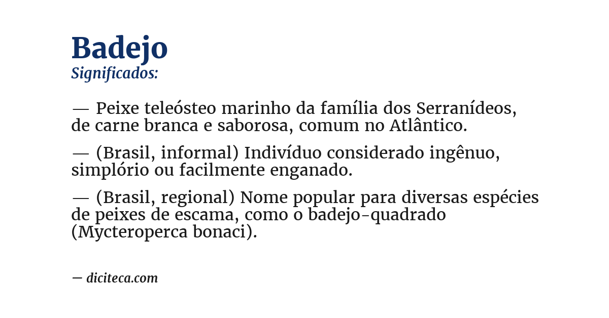 Significado de badejo