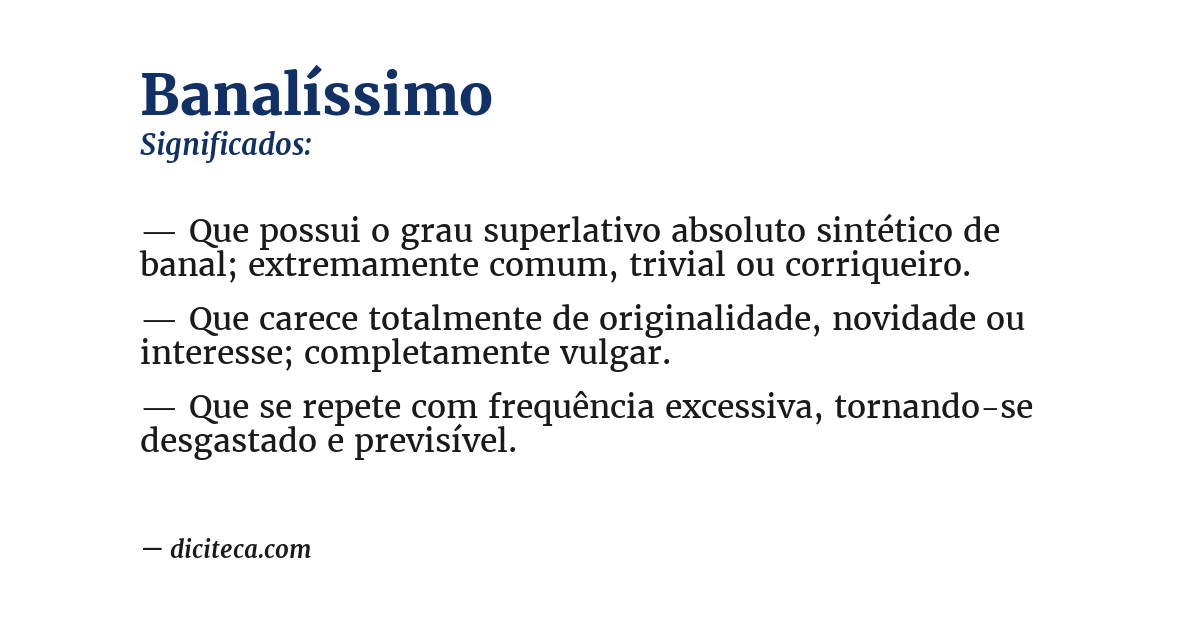 Significado de banalíssimo