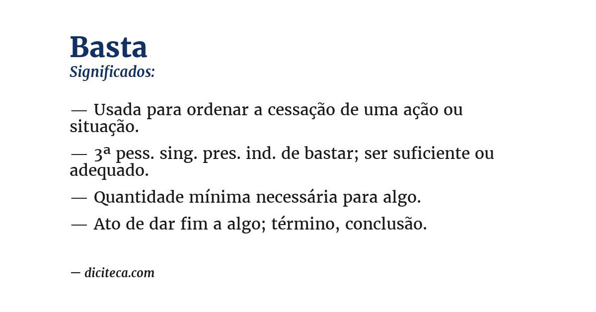 Significado de basta