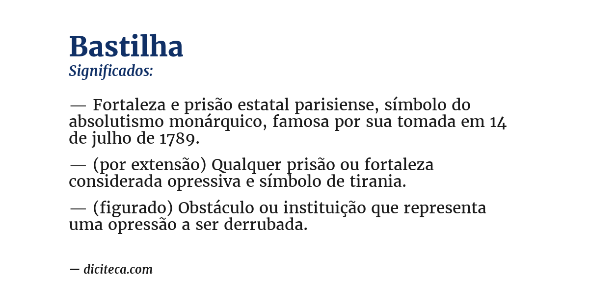 Significado de bastilha