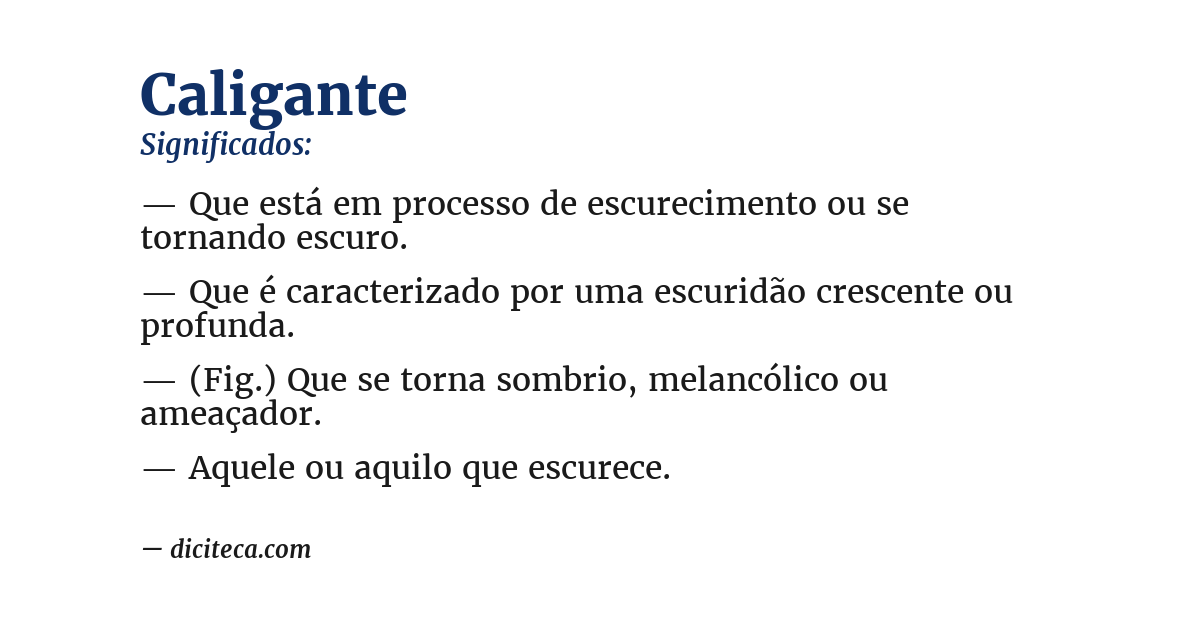 Significado de caligante