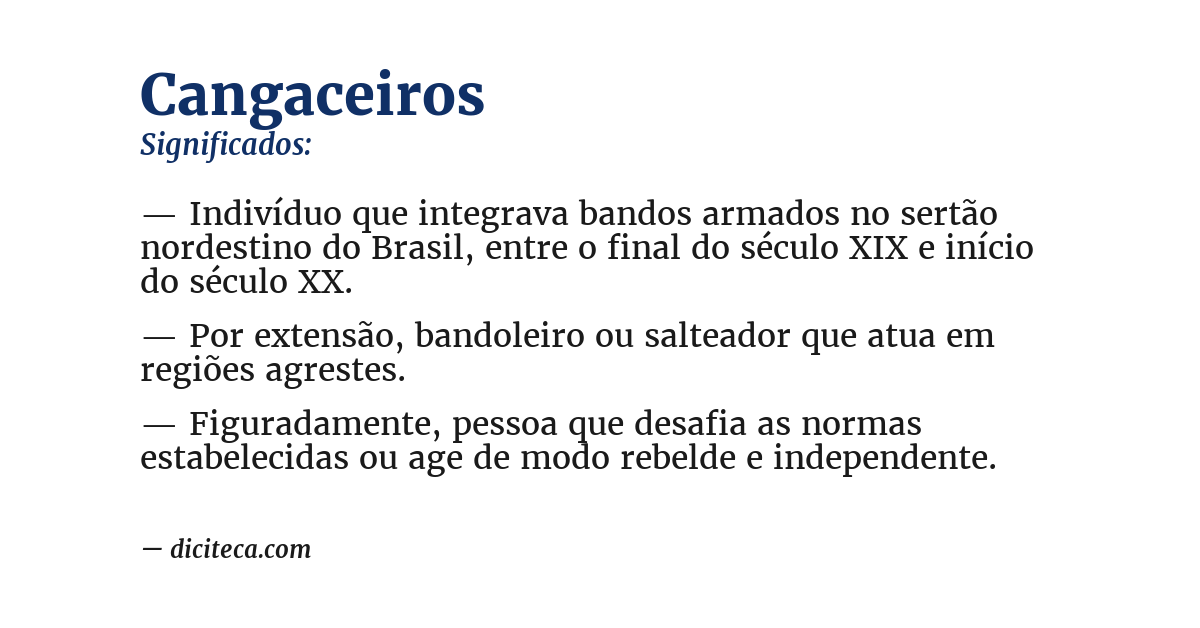 Significado de cangaceiros