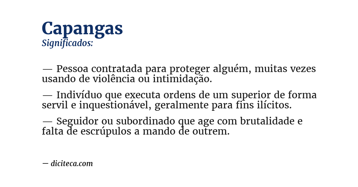 Significado de capangas
