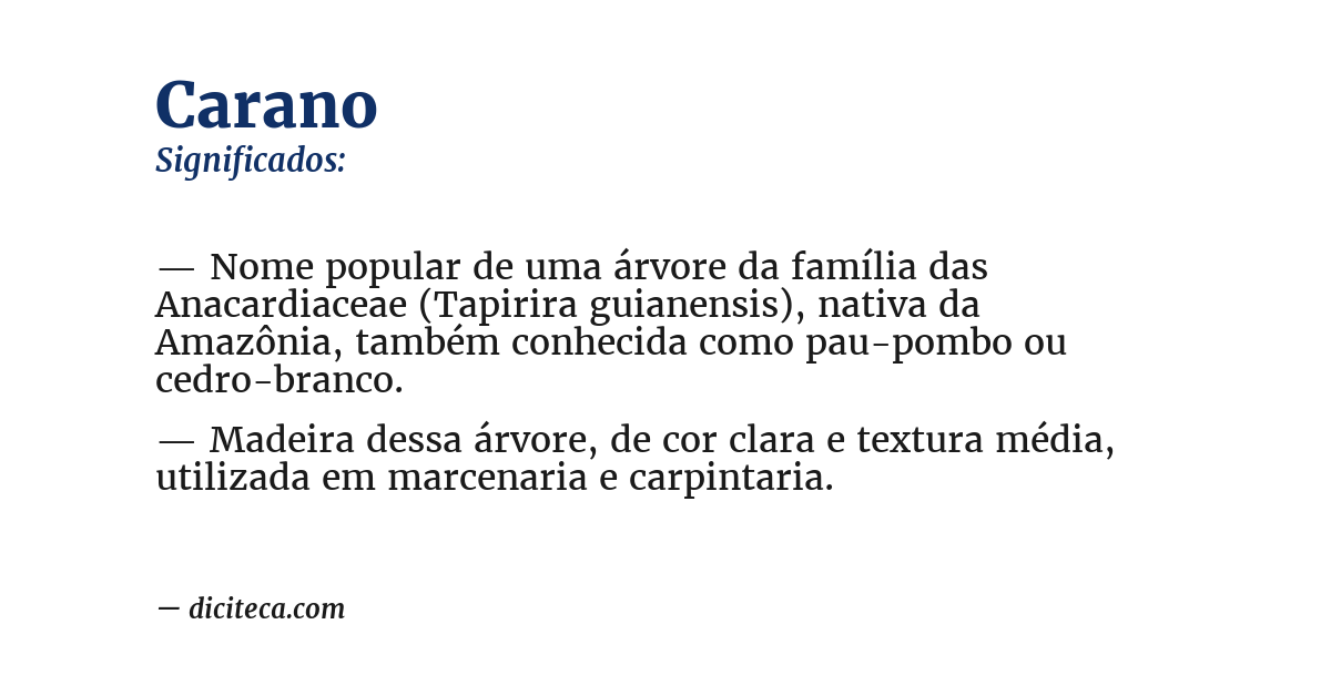 Significado de carano