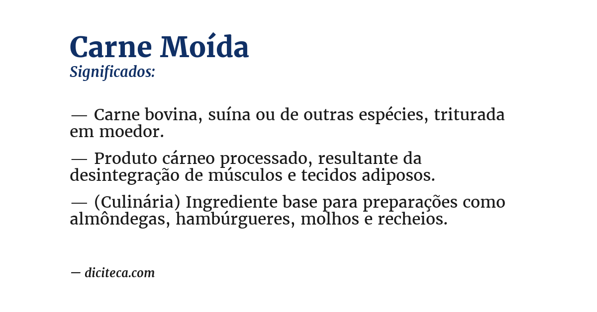 Significado de carne moída