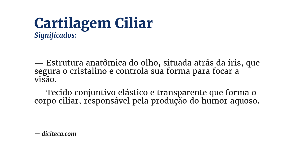 Significado de cartilagem ciliar