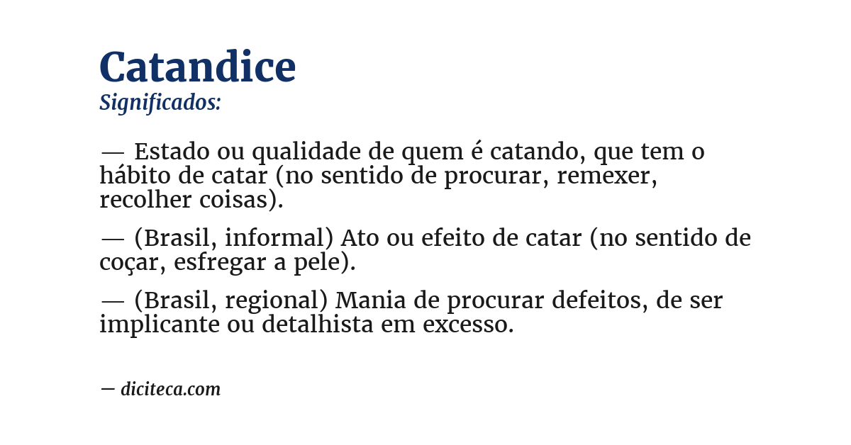 Significado de catandice