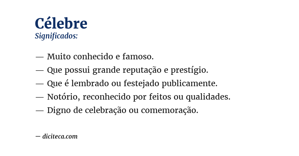 Significado de célebre