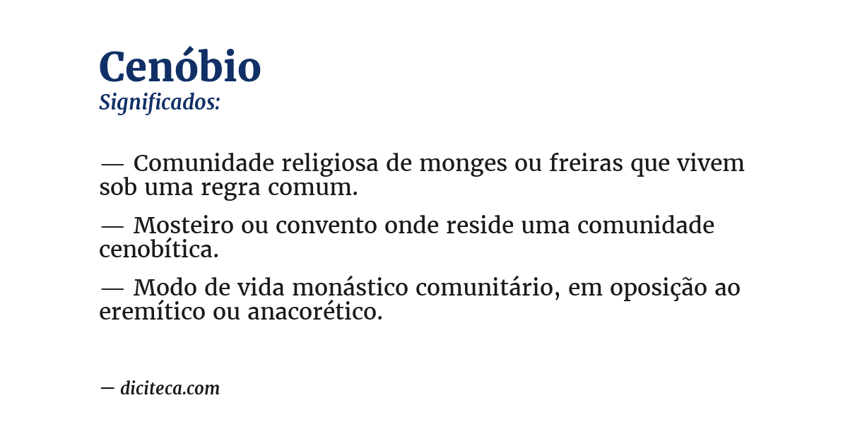 Significado de cenóbio