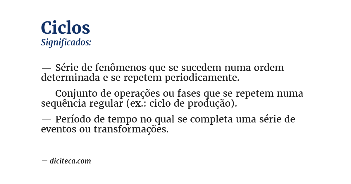 Significado de ciclos