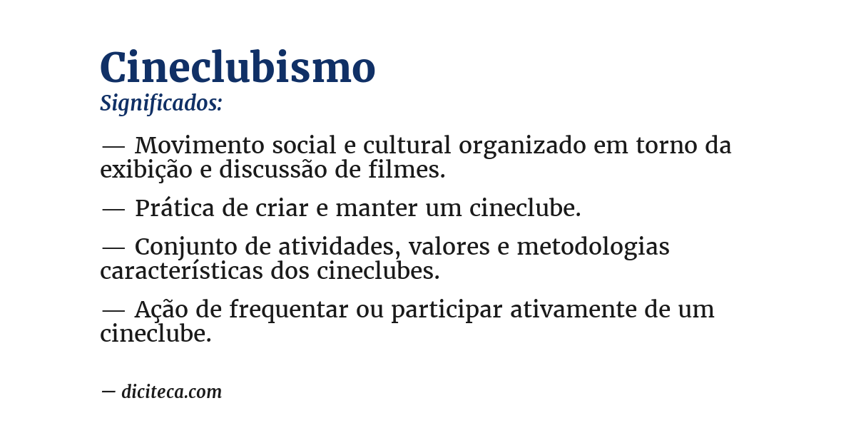 Significado de cineclubismo