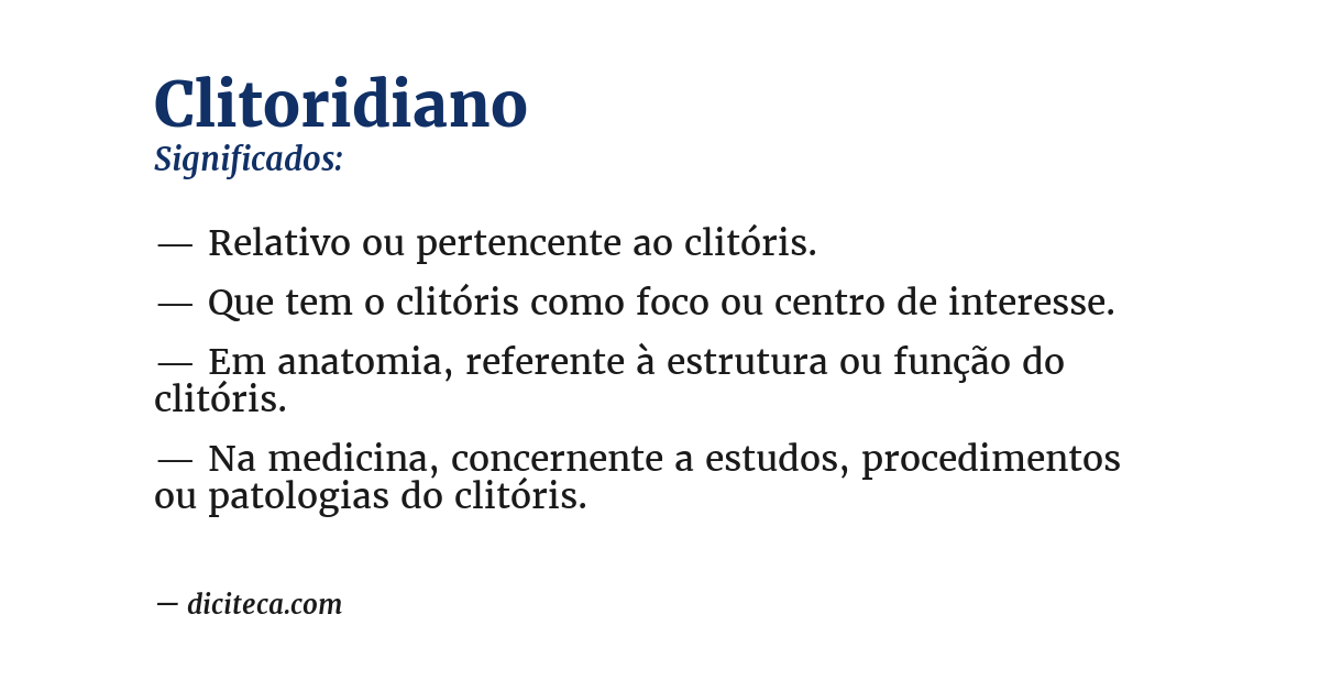 Significado de clitoridiano