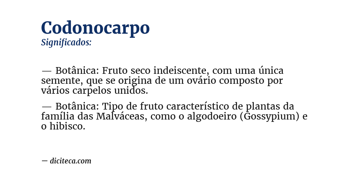 Significado de codonocarpo