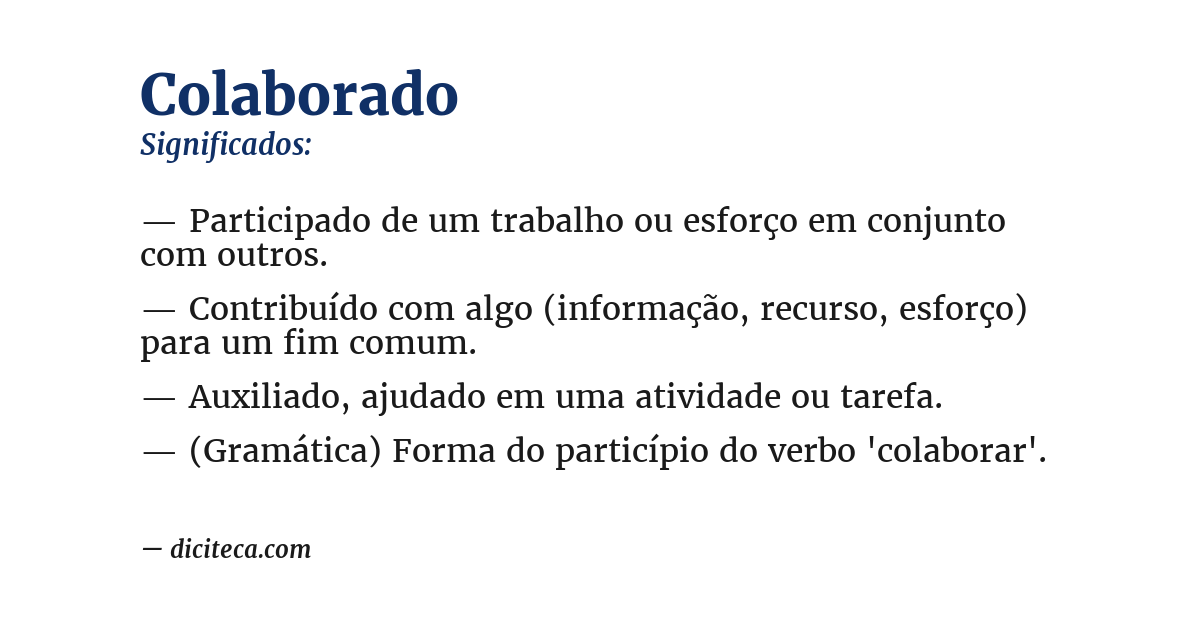 Significado de colaborado