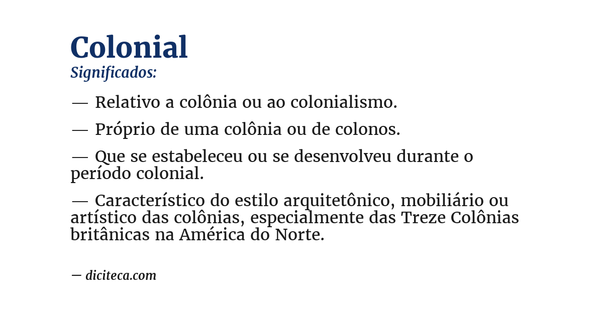 Significado de colonial