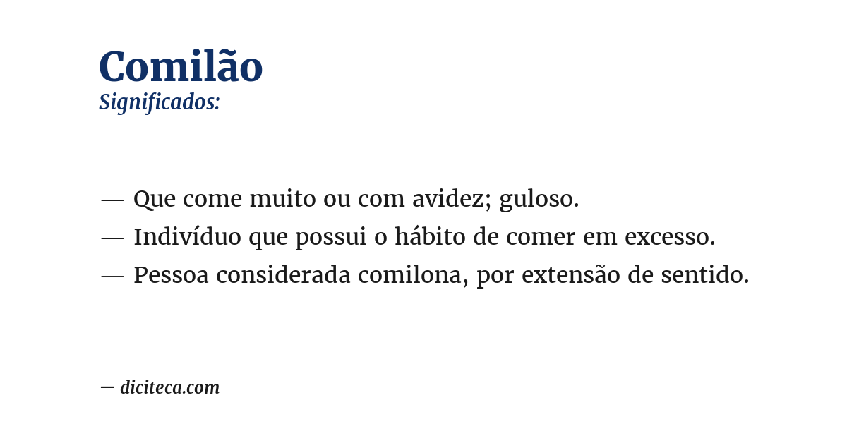 Significado de comilão