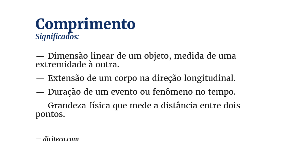 Significado de comprimento