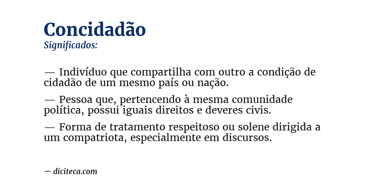 Significado de concidadão