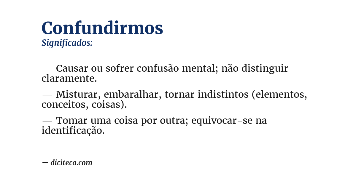 Significado de confundirmos