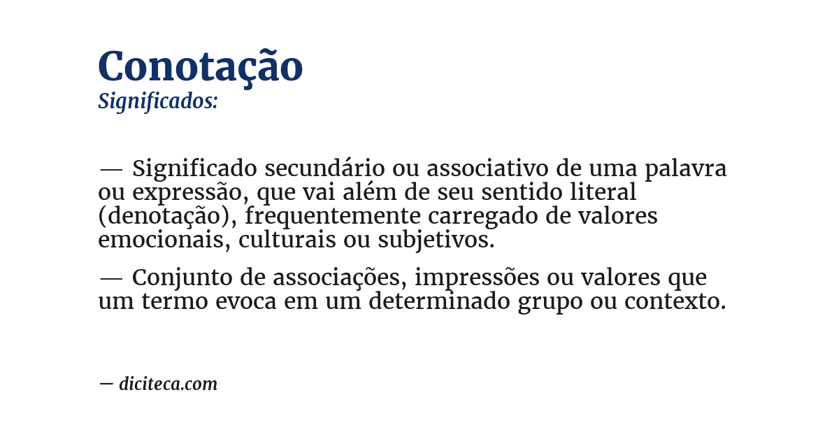Significado de conotação