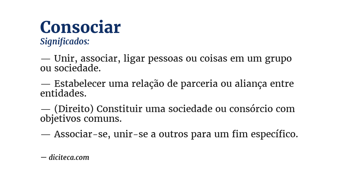Significado de consociar