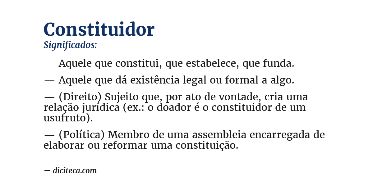 Significado de constituidor