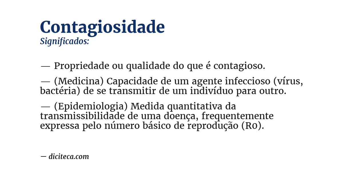 Significado de contagiosidade