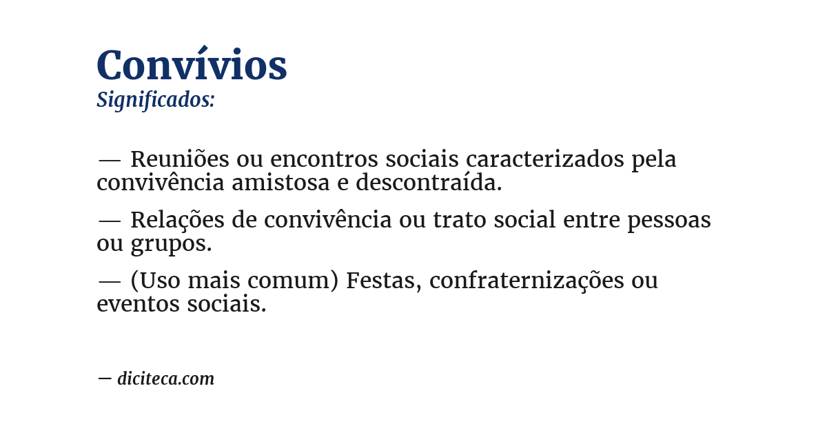 Significado de convívios