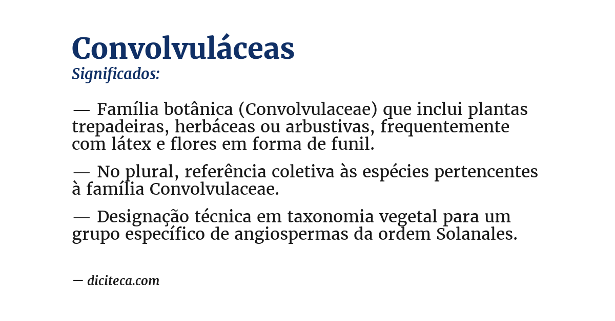 Significado de convolvuláceas