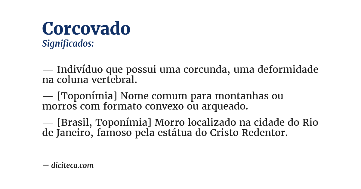 Significado de corcovado