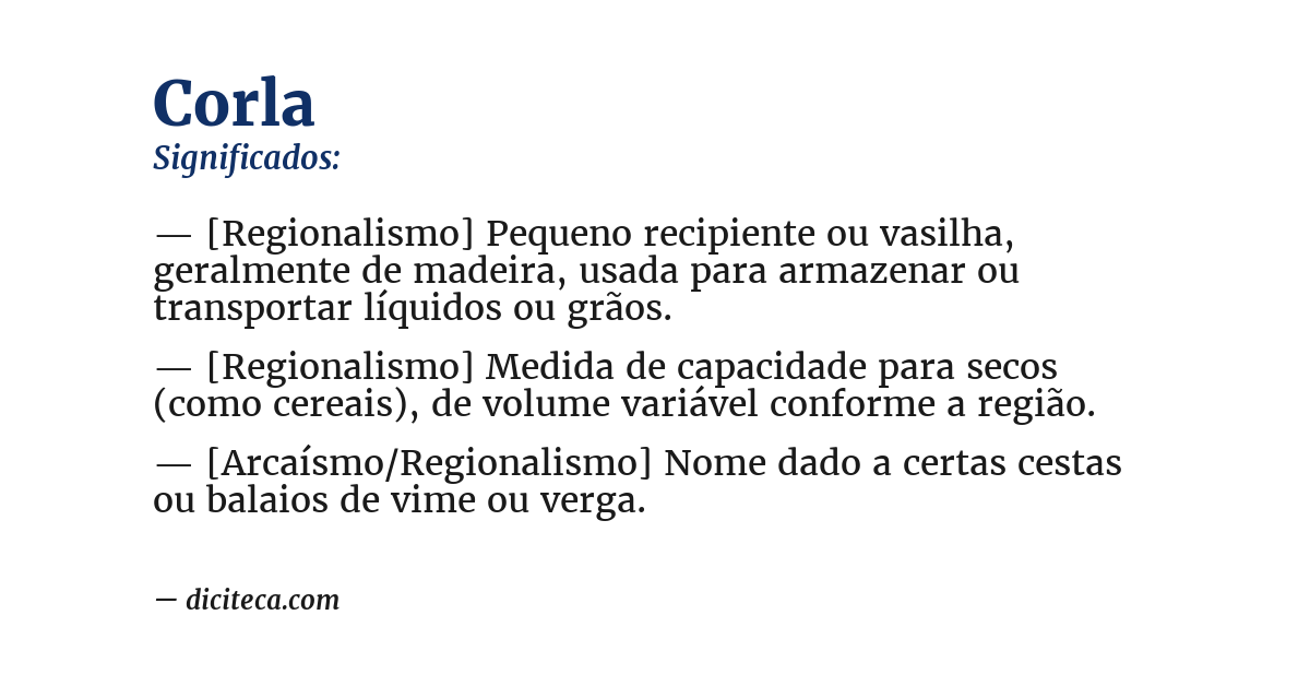 Significado de corla