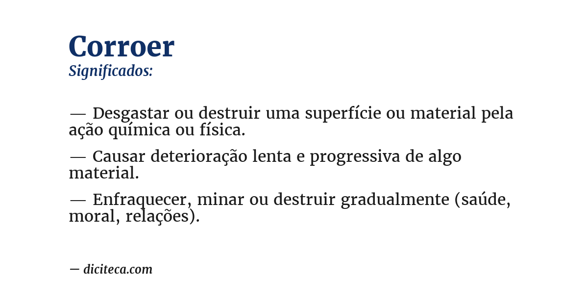 Significado de corroer