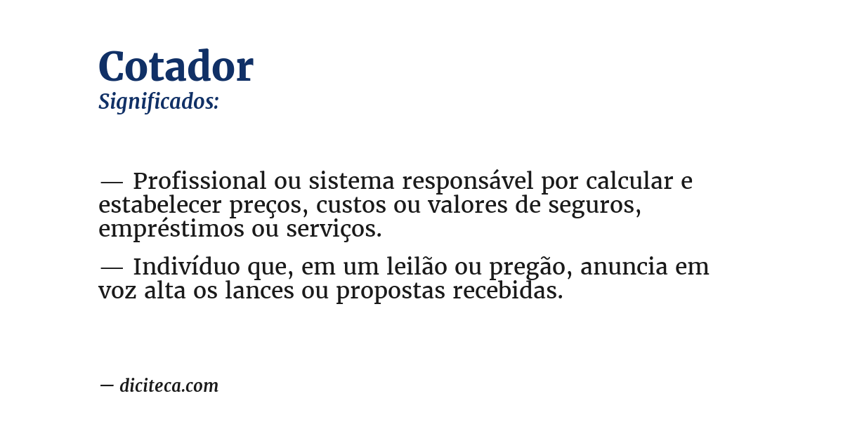 Significado de cotador