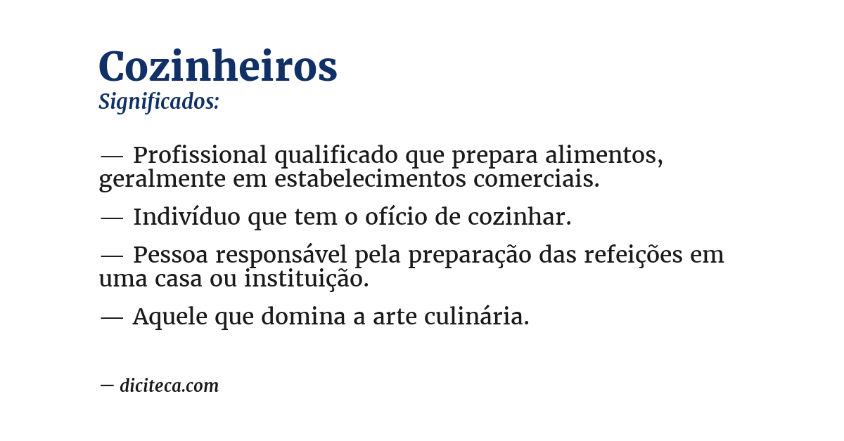 Significado de cozinheiros