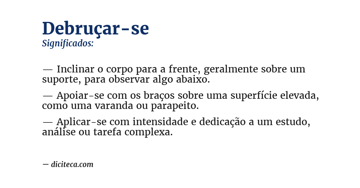 Significado de debruçar-se