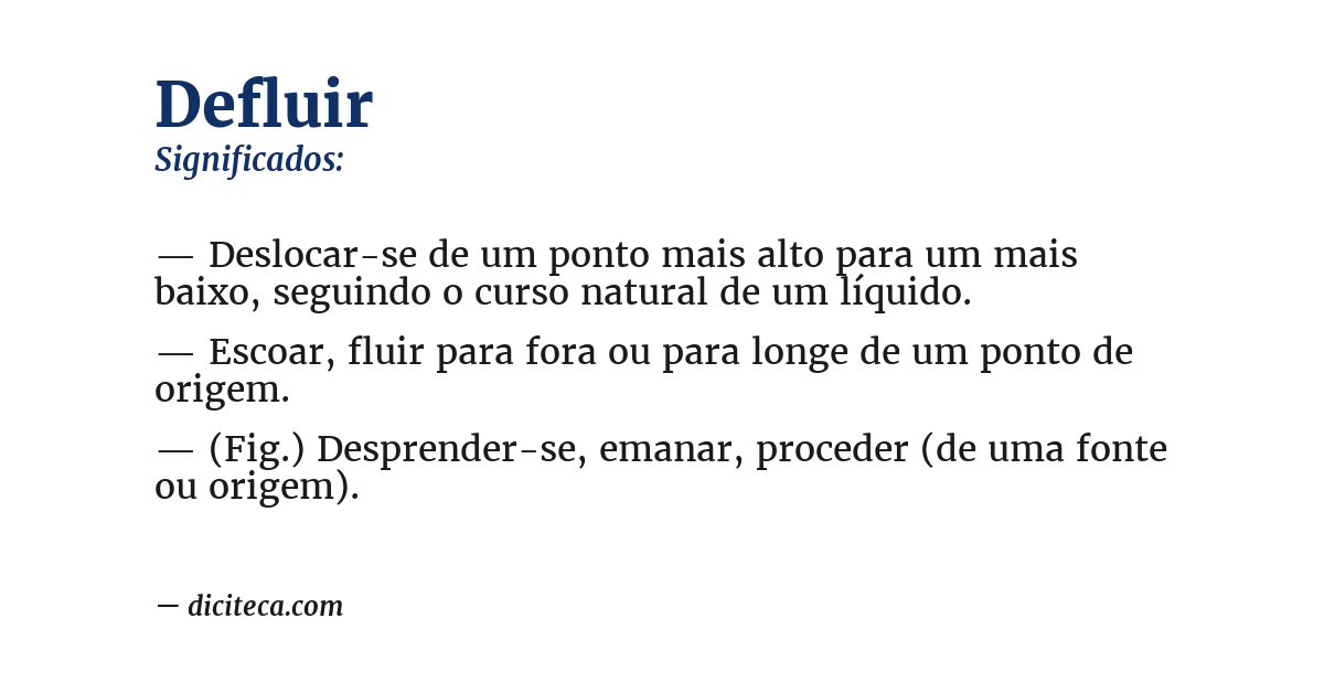 Significado de defluir