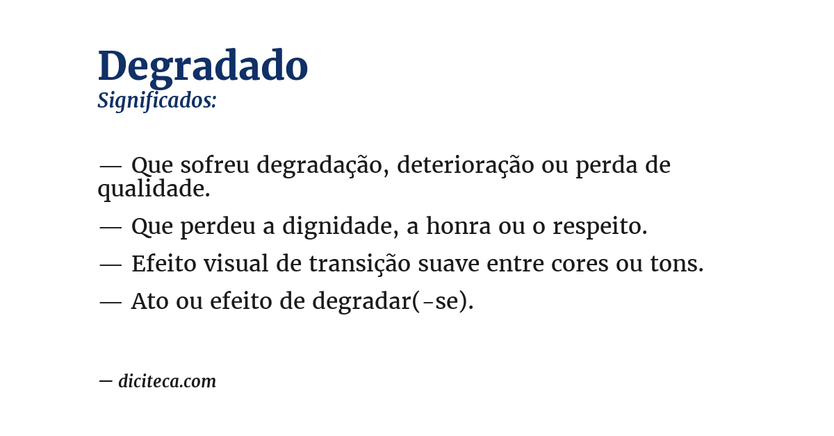Significado de degradado