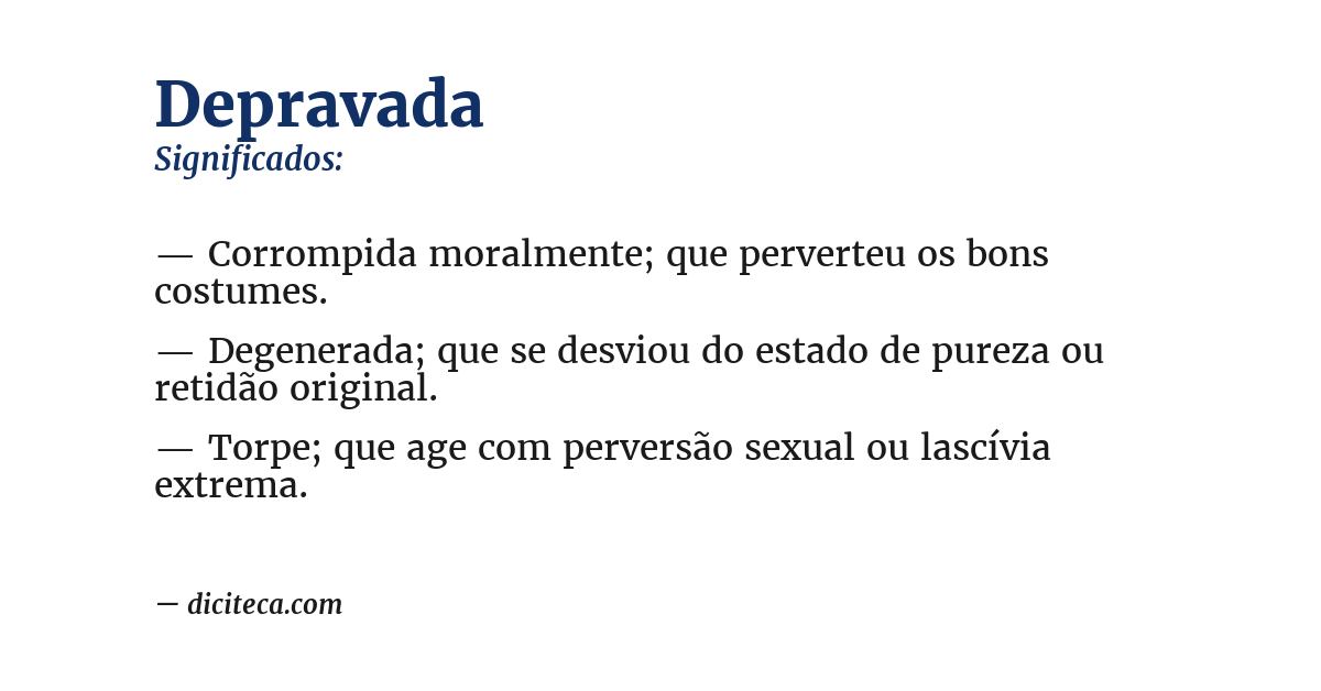 Significado de depravada