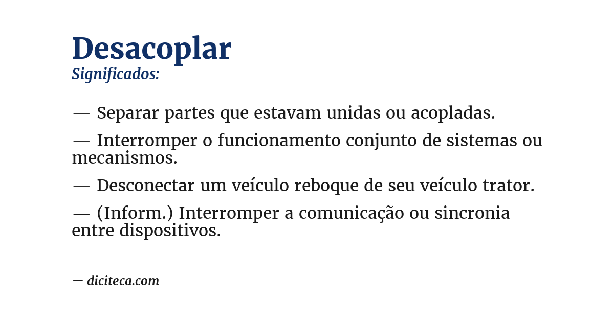 Significado de desacoplar