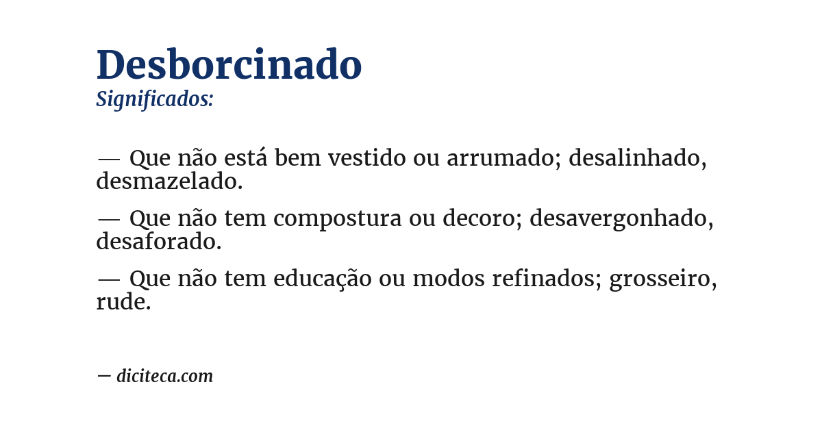 Significado de desborcinado